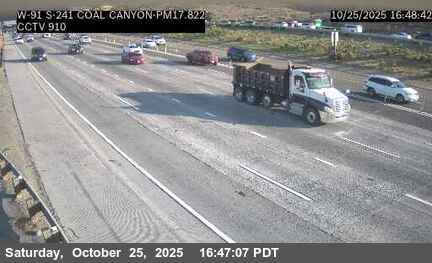 SR-91: (910)  WB SR-91 at SR-241, Coal Canyon