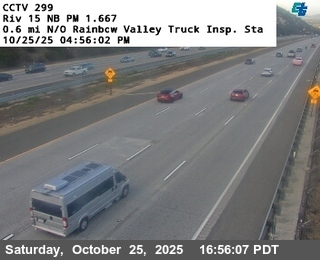 I-15 : (299) 0.6 mi N/O Rainbow Valley Truck Insp. Sta